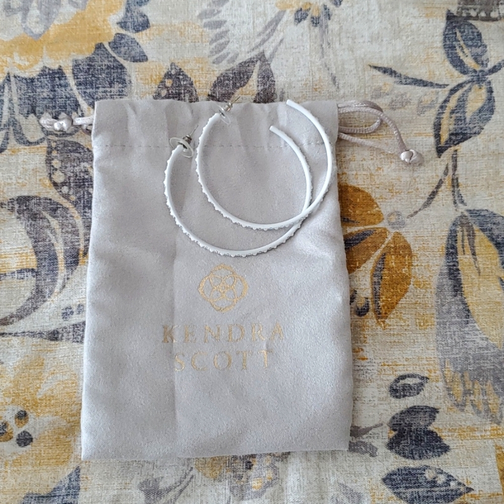 Kendra Scott White Crystal Hoops